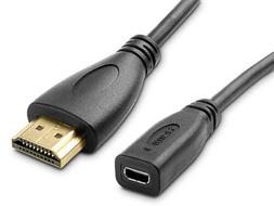 20cm Micro HDMI socket Female to HDMI Male adapter Cable for