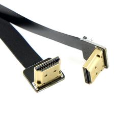 FPV Dual Up Angled 90 Degree HDMI Type A to HDTV FPC Flat Ca