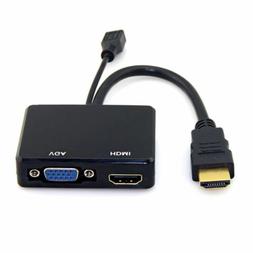 VGA & HDMI  to HDMI Female Splitter with Audio Video Cable A